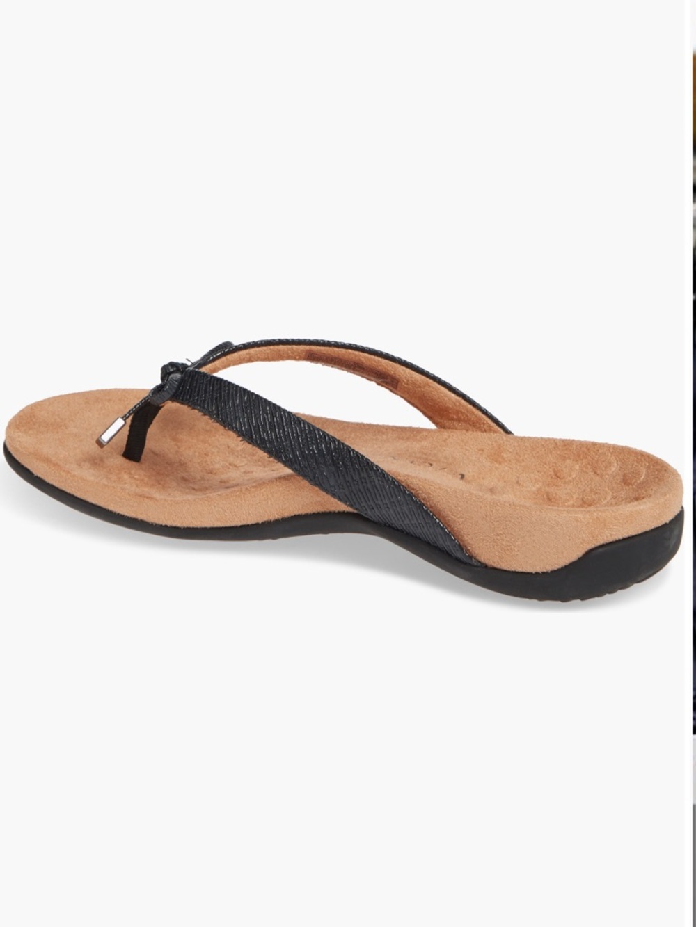 Vionic NEW Size 8.5 Wide Bella II Flip Flops black tan sandals shoes - Picture 9 of 11